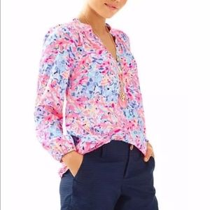 Lilly Pulitzer Elsa Top in Multi Coco Coral Crab